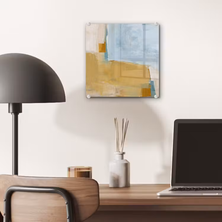 Glas schilderij - Abstract - Kleuren - Kunst - Modern - Blauw — 7