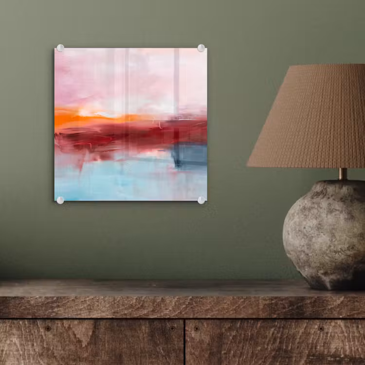 Glas schilderij - Abstract - Kleuren - Modern - Kunst - Roze — 4