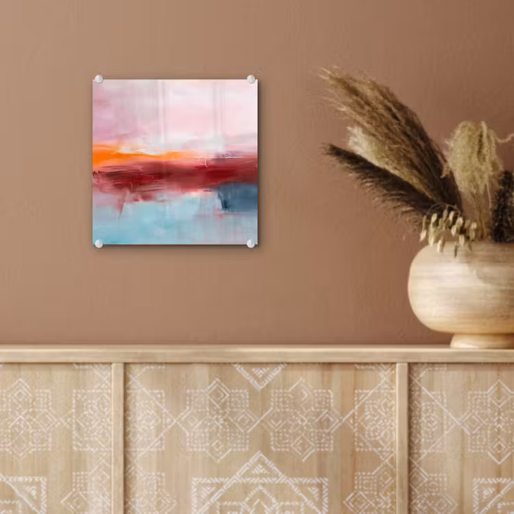 Glas schilderij - Abstract - Kleuren - Modern - Kunst - Roze — 6