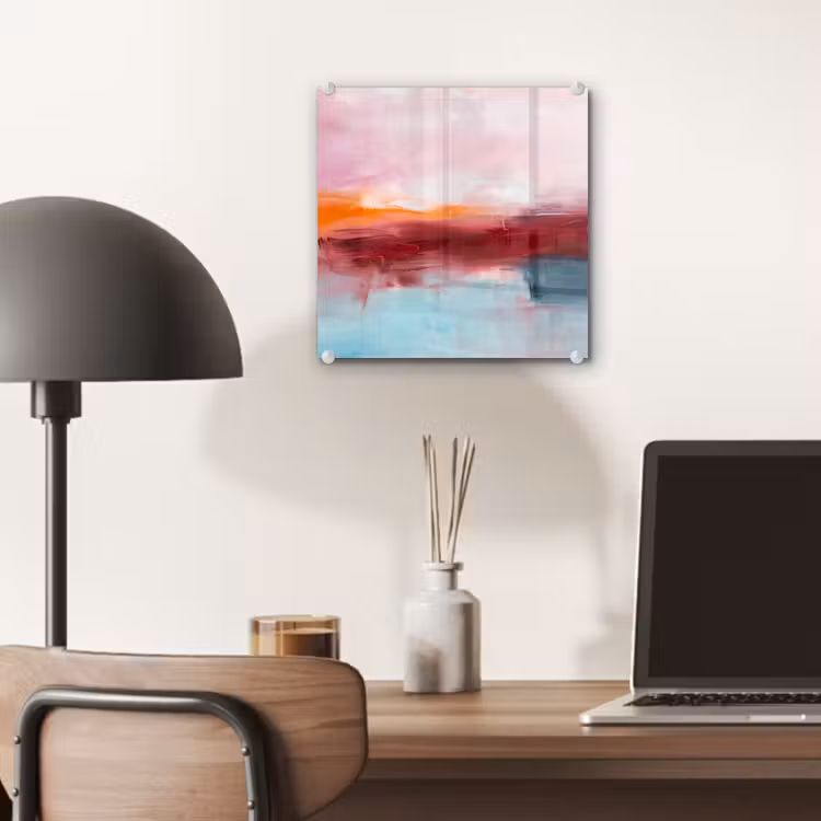 Glas schilderij - Abstract - Kleuren - Modern - Kunst - Roze — 7