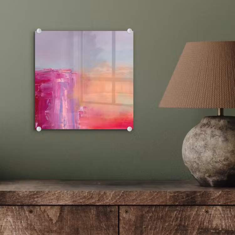 Glas schilderij - Abstract - Kleuren - Modern - Roze — 4
