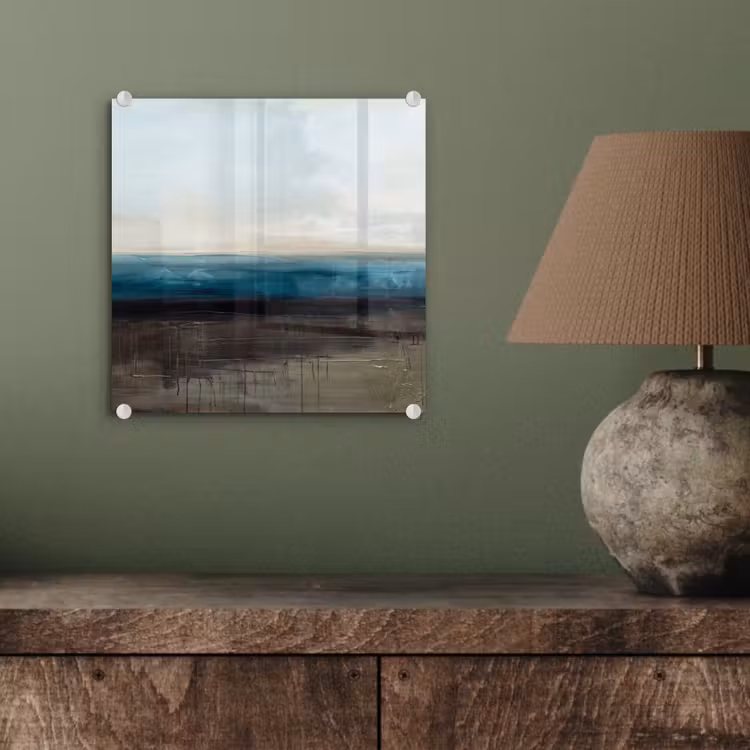Glas schilderij - Abstract - Landschap - Horizon - Blauw - Modern — 4