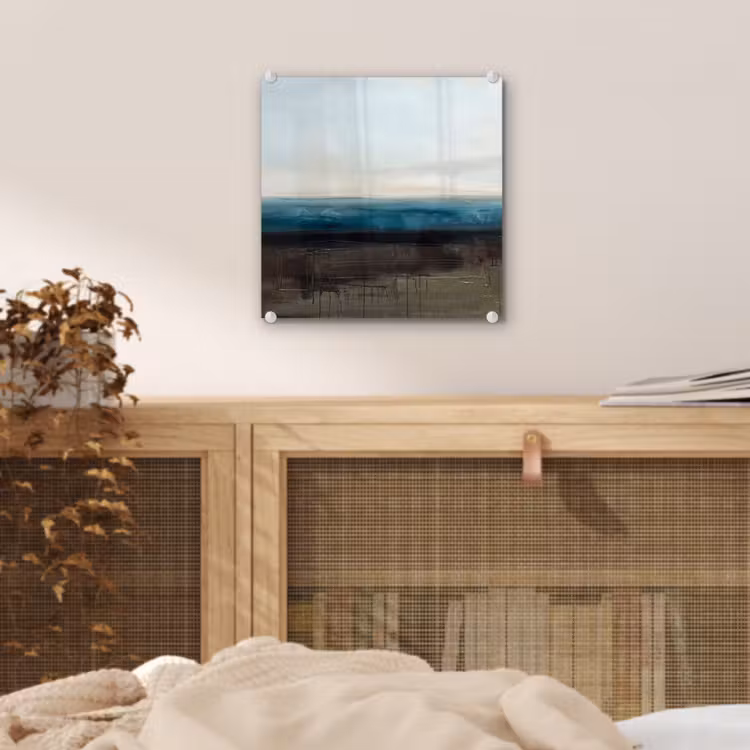 Glas schilderij - Abstract - Landschap - Horizon - Blauw - Modern — 5