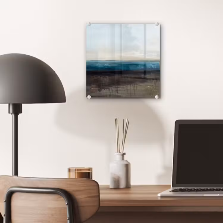 Glas schilderij - Abstract - Landschap - Horizon - Blauw - Modern — 7