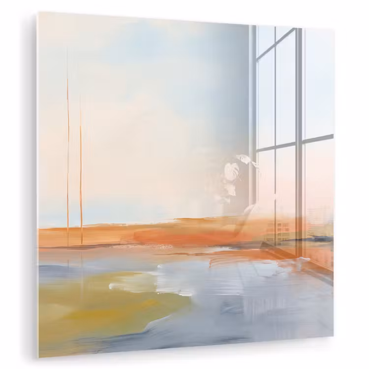 Glas schilderij - Abstract - Landschap - Horizon - Modern - Kleurrijk — 1