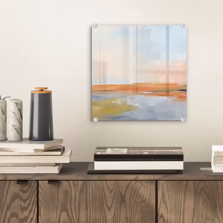 Glas schilderij - Abstract - Landschap - Horizon - Modern - Kleurrijk — 2