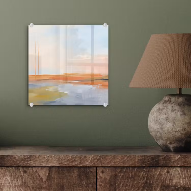 Glas schilderij - Abstract - Landschap - Horizon - Modern - Kleurrijk — 4