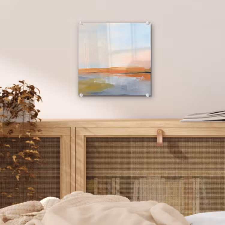 Glas schilderij - Abstract - Landschap - Horizon - Modern - Kleurrijk — 5