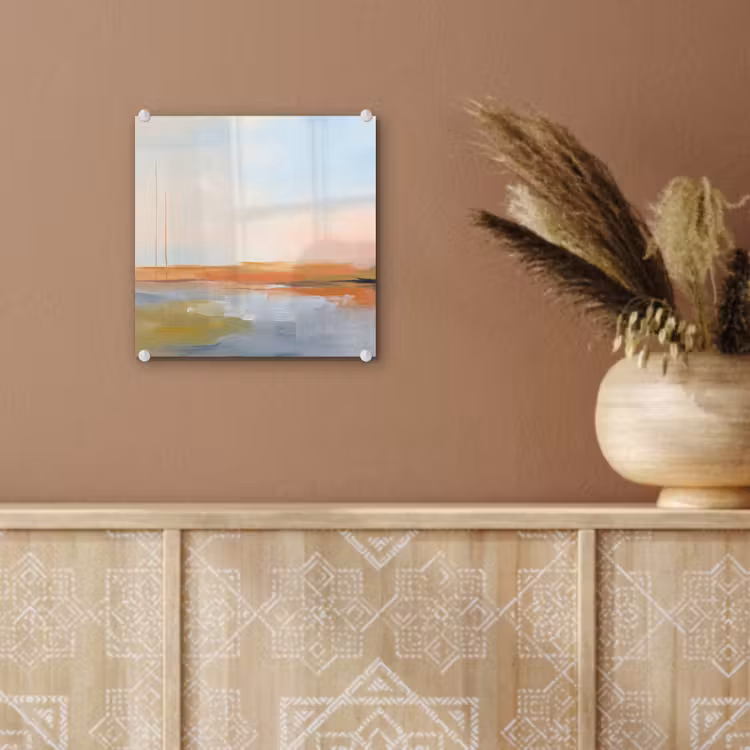 Glas schilderij - Abstract - Landschap - Horizon - Modern - Kleurrijk — 6