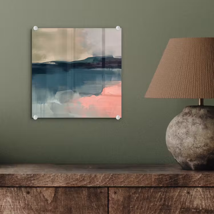 Glas schilderij - Abstract - Landschap - Kunst - Modern - Groen - Blauw — 4