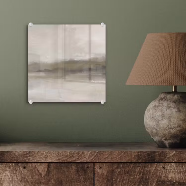 Glas schilderij - Abstract - Landschap - Nevel - Modern - Grijs — 4