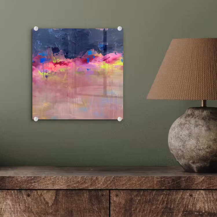 Glas schilderij - Abstract - Textuur - Kleuren - Modern - Roze — 4