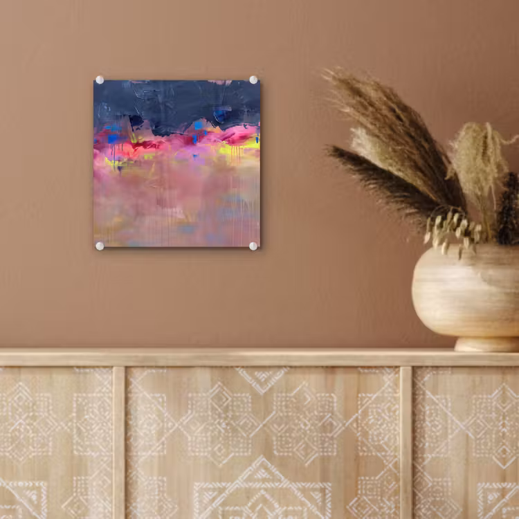 Glas schilderij - Abstract - Textuur - Kleuren - Modern - Roze — 6