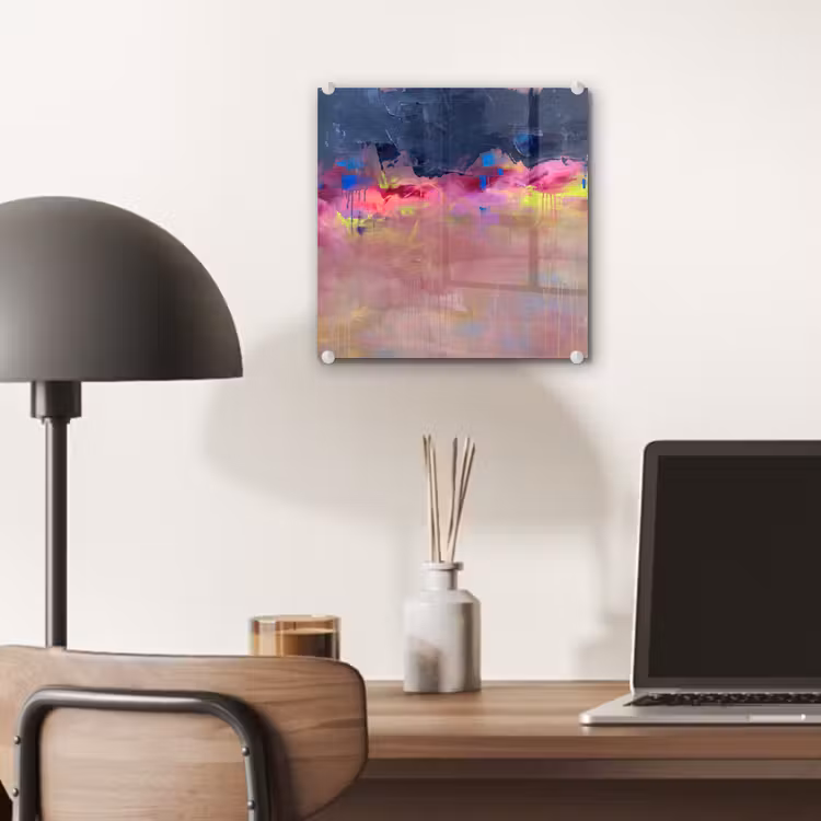 Glas schilderij - Abstract - Textuur - Kleuren - Modern - Roze — 7