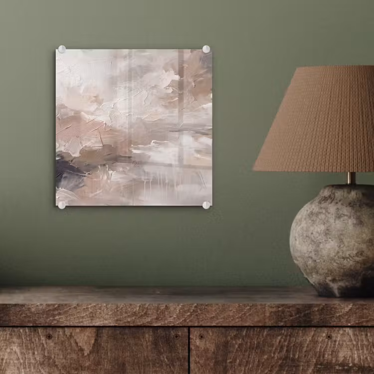Glas schilderij - Abstract - Textuur - Kunst - Modern - Beige — 4