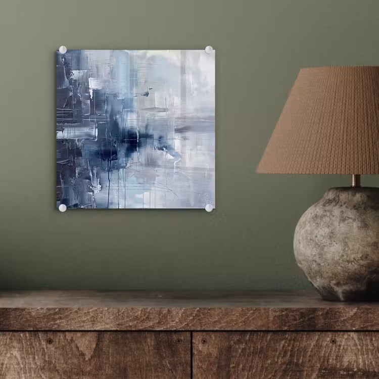 Glas schilderij - Abstract - Textuur - Kunst - Modern - Blauw — 4