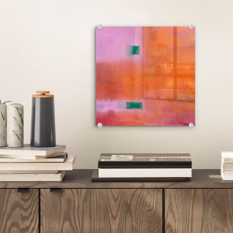 Glas schilderij - Abstract - Vlakken - Kunst - Modern - Oranje — 2
