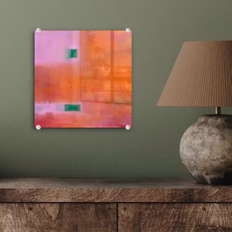 Glas schilderij - Abstract - Vlakken - Kunst - Modern - Oranje — 4