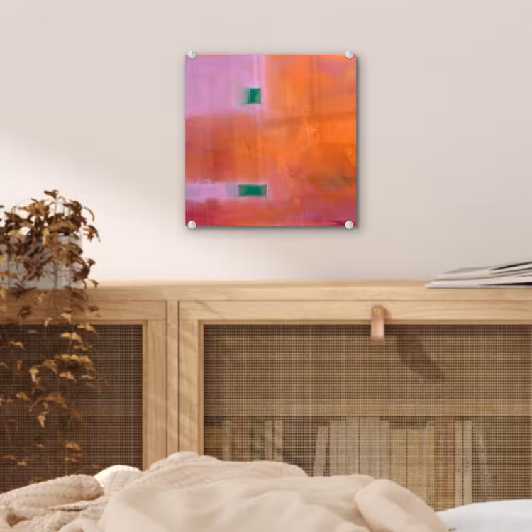 Glas schilderij - Abstract - Vlakken - Kunst - Modern - Oranje — 5