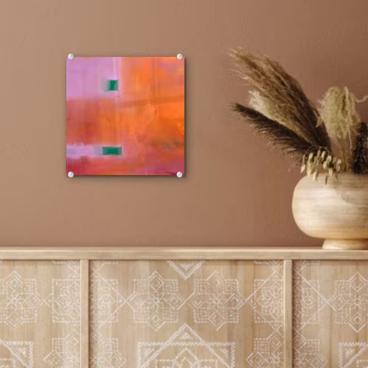 Glas schilderij - Abstract - Vlakken - Kunst - Modern - Oranje — 6
