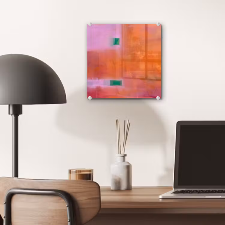 Glas schilderij - Abstract - Vlakken - Kunst - Modern - Oranje — 7