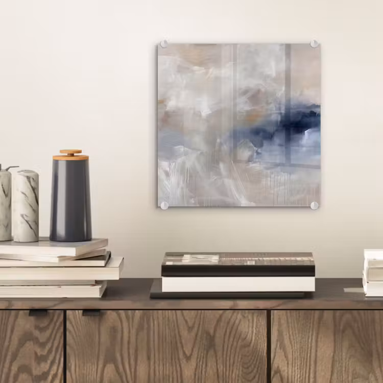 Glas schilderij - Abstract - Wolken - Sfeer - Modern - Beige — 2