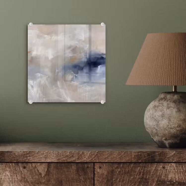 Glas schilderij - Abstract - Wolken - Sfeer - Modern - Beige — 4