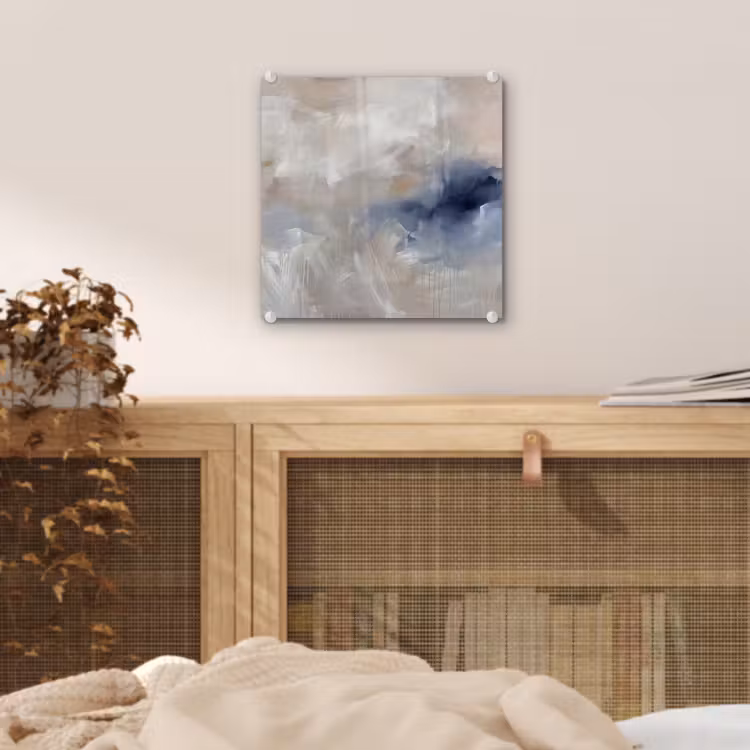 Glas schilderij - Abstract - Wolken - Sfeer - Modern - Beige — 5