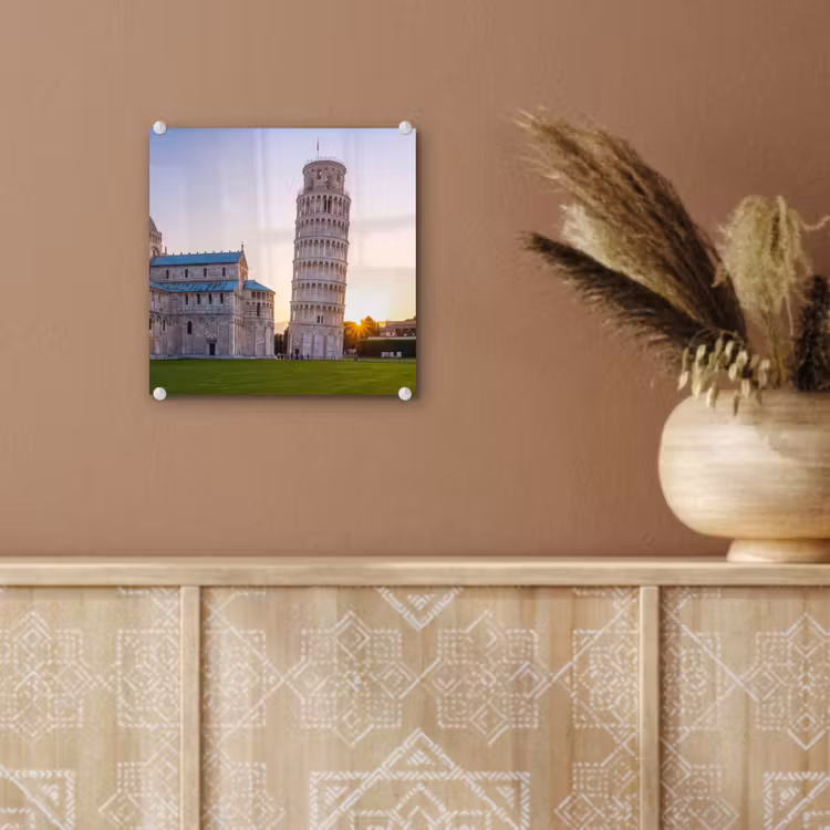 Glas schilderij - Architectuur - Toren - Pisa - Italië - Zonsondergang — 6