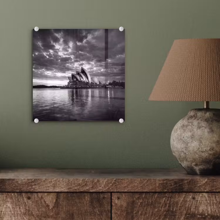 Glas schilderij - Architectuur - Water - Stad - Modern - Zwart-wit — 4