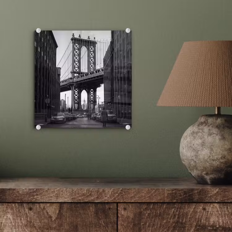 Glas schilderij - Brug - Stad - Architectuur - Modern - Zwart-wit — 4