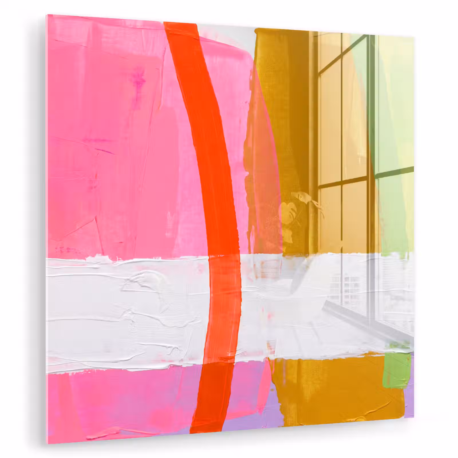 Glas schilderij - Abstract - Kleurrijk - Vormen - Modern - Kunst — 1