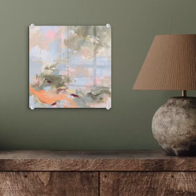 Glas schilderij - Abstract - Borstelstreken - Kunst - Modern - Pastel — 4