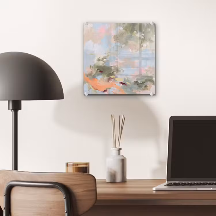Glas schilderij - Abstract - Borstelstreken - Kunst - Modern - Pastel — 7