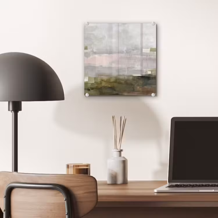 Glas schilderij - Abstract - Gelaagd - Kunst - Modern - Grijs-Groen — 7