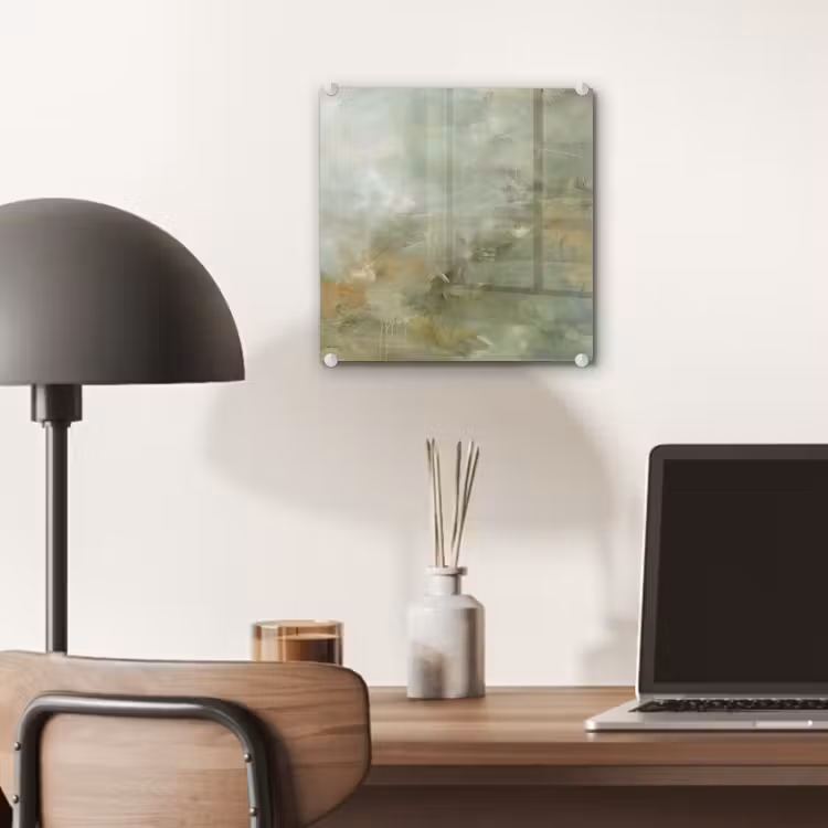 Glas schilderij - Abstract - Groen - Beige - Modern - Kunst — 7