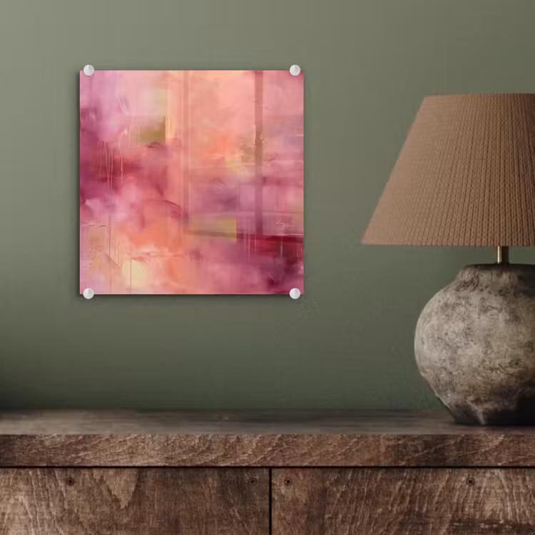 Glas schilderij - Abstract - Kleuren - Modern - Roze - Paars — 4