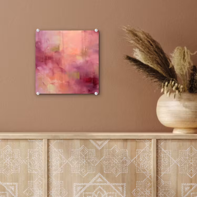 Glas schilderij - Abstract - Kleuren - Modern - Roze - Paars — 6