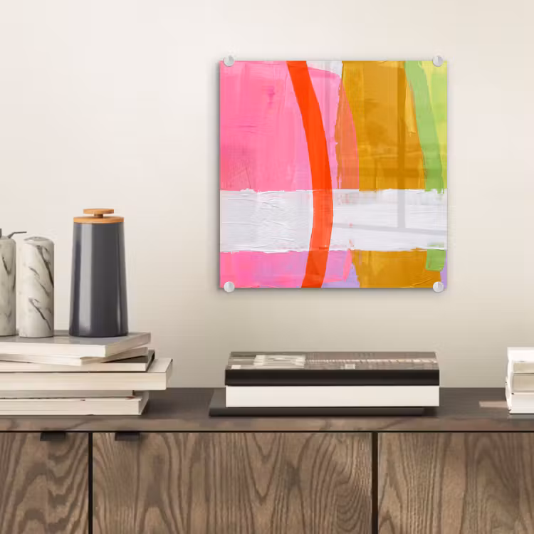 Glas schilderij - Abstract - Kleurrijk - Vormen - Modern - Kunst — 2