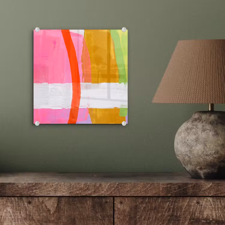 Glas schilderij - Abstract - Kleurrijk - Vormen - Modern - Kunst — 4