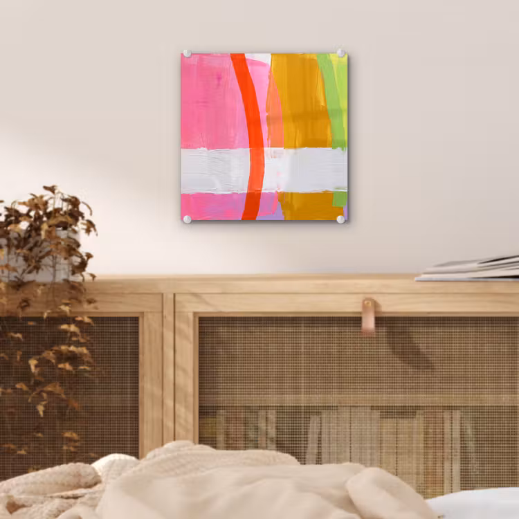 Glas schilderij - Abstract - Kleurrijk - Vormen - Modern - Kunst — 5