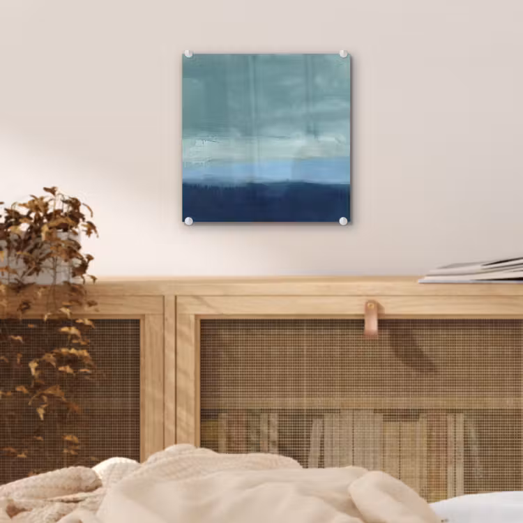 Glas schilderij - Abstract - Lagen - Rust - Modern - Blauw — 5