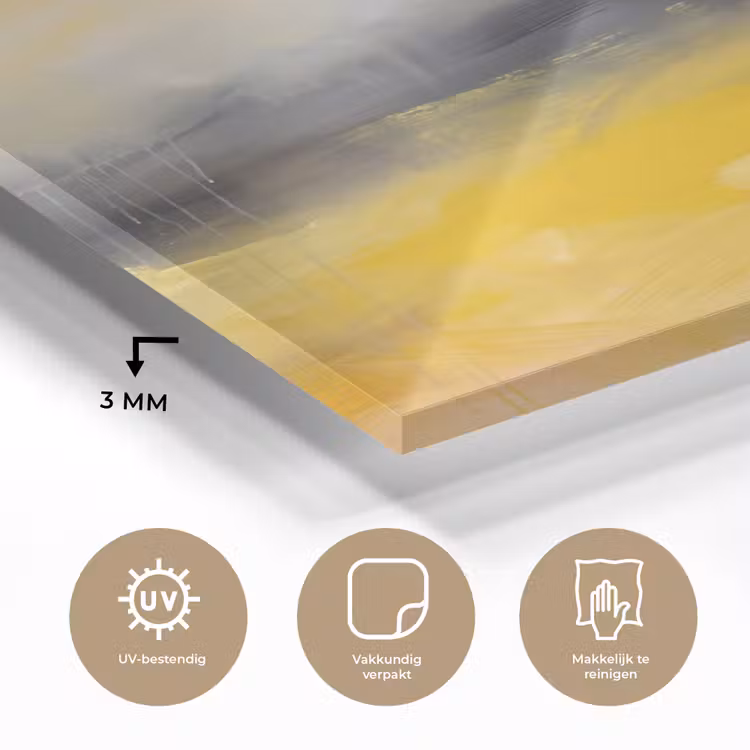Glas schilderij - Abstract - Landschap - Modern - Geel — 3