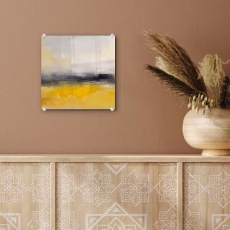 Glas schilderij - Abstract - Landschap - Modern - Geel — 6