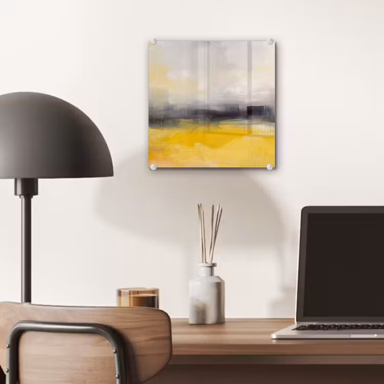 Glas schilderij - Abstract - Landschap - Modern - Geel — 7