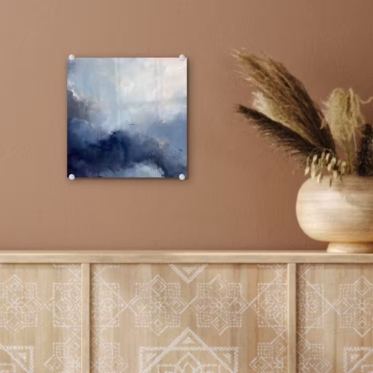 Glas schilderij - Abstract - Wolken - Modern - Blauw - Kunst — 6
