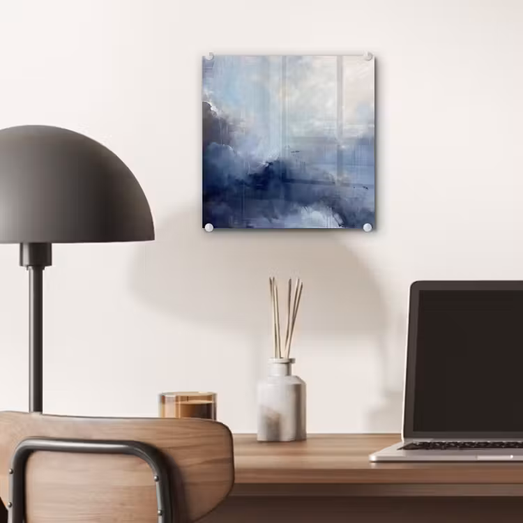 Glas schilderij - Abstract - Wolken - Modern - Blauw - Kunst — 7