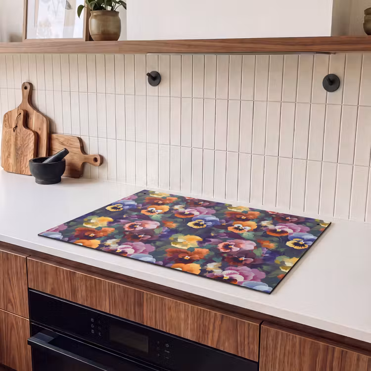 Inductie beschermer en spatscherm (2in1) - Viooltjes - Kleuren - Bloemblaadjes — 3
