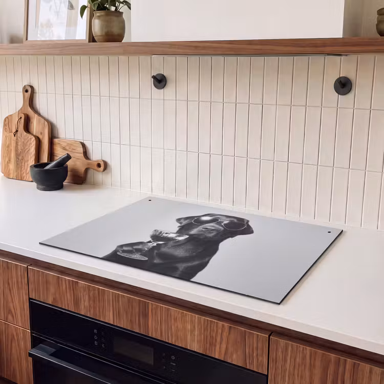 Inductie beschermer en spatscherm (2in1) - Hond - Zwart - Wijnglas - Zonnebril — 3