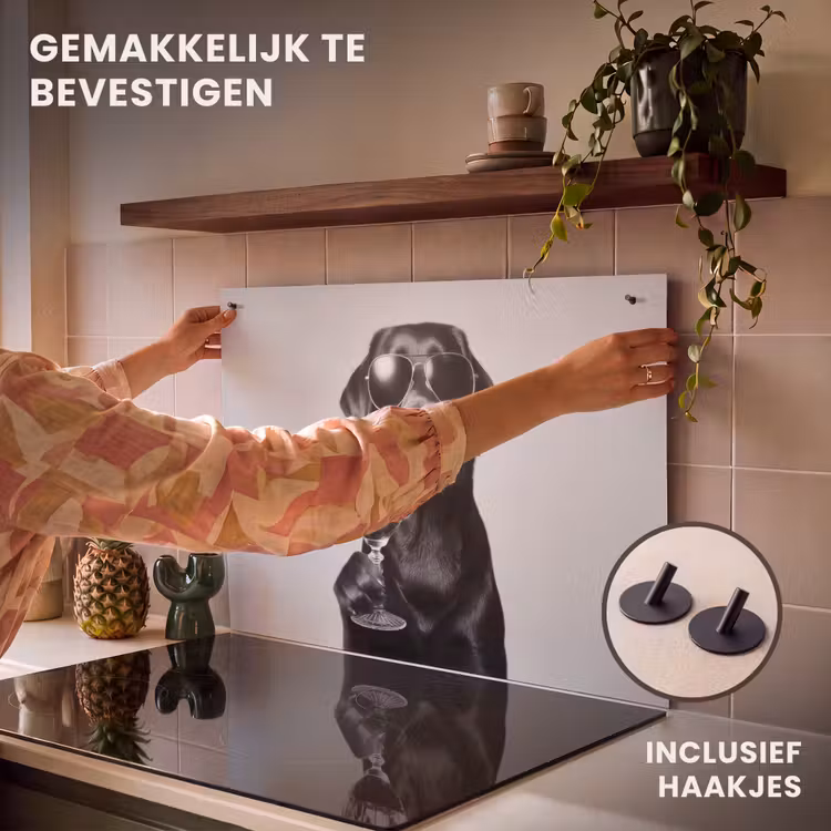 Inductie beschermer en spatscherm (2in1) - Hond - Zwart - Wijnglas - Zonnebril — 7